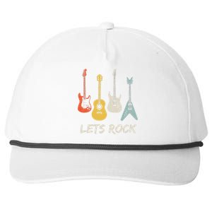 Lets Rock Rock n Roll Guitar Retro lovers Snapback Five-Panel Rope Hat