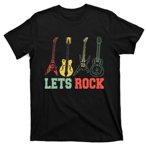 Lets Rock Rock n Roll Guitar Retro lovers T-Shirt