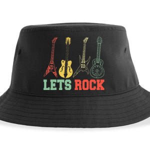 Lets Rock Rock n Roll Guitar Retro lovers Sustainable Bucket Hat