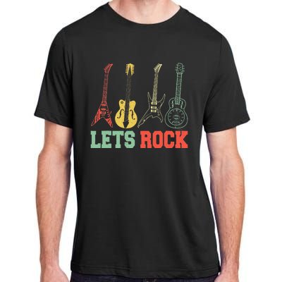 Lets Rock Rock n Roll Guitar Retro lovers Adult ChromaSoft Performance T-Shirt