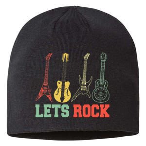 Lets Rock Rock n Roll Guitar Retro lovers Sustainable Beanie