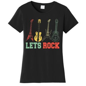 Lets Rock Rock n Roll Guitar Retro lovers Women's T-Shirt