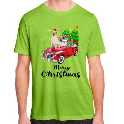 Labrador Retriever Ride Red Truck Christmas Pajama Gift Adult ChromaSoft Performance T-Shirt