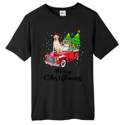 Labrador Retriever Ride Red Truck Christmas Pajama Gift Tall Fusion ChromaSoft Performance T-Shirt