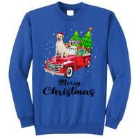 Labrador Retriever Ride Red Truck Christmas Pajama Gift Sweatshirt