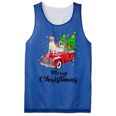 Labrador Retriever Ride Red Truck Christmas Pajama Gift Mesh Reversible Basketball Jersey Tank