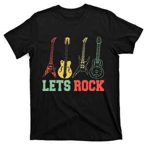 Lets Rock Rock n Roll Guitar Retro T-Shirt