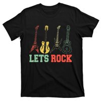 Lets Rock Rock n Roll Guitar Retro T-Shirt