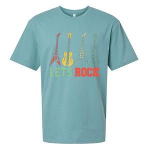 Lets Rock Rock n Roll Guitar Retro Sueded Cloud Jersey T-Shirt