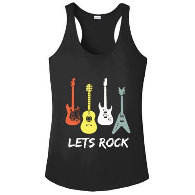 Lets Rock Rock N Roll Guitar Retro Gift Men Women Ladies PosiCharge Competitor Racerback Tank