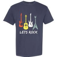 Lets Rock Rock N Roll Guitar Retro Gift Men Women Garment-Dyed Heavyweight T-Shirt