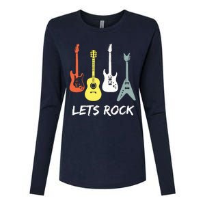 Lets Rock Rock N Roll Guitar Retro Gift Men Women Womens Cotton Relaxed Long Sleeve T-Shirt