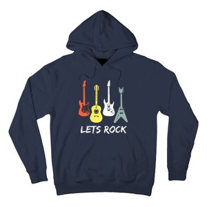 Lets Rock Rock N Roll Guitar Retro Gift Men Women Hoodie