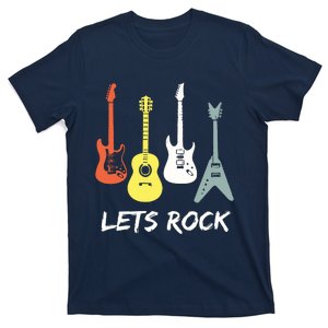 Lets Rock Rock N Roll Guitar Retro Gift Men Women T-Shirt