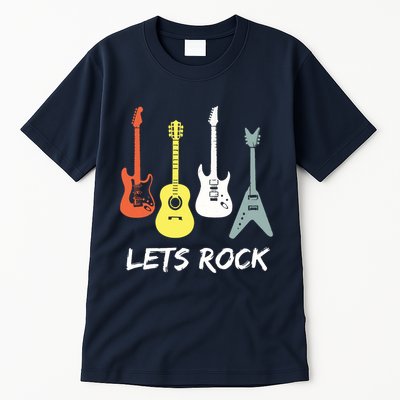 Lets Rock Rock N Roll Guitar Retro Gift Men Women Tall T-Shirt