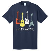 Lets Rock Rock N Roll Guitar Retro Gift Men Women Tall T-Shirt