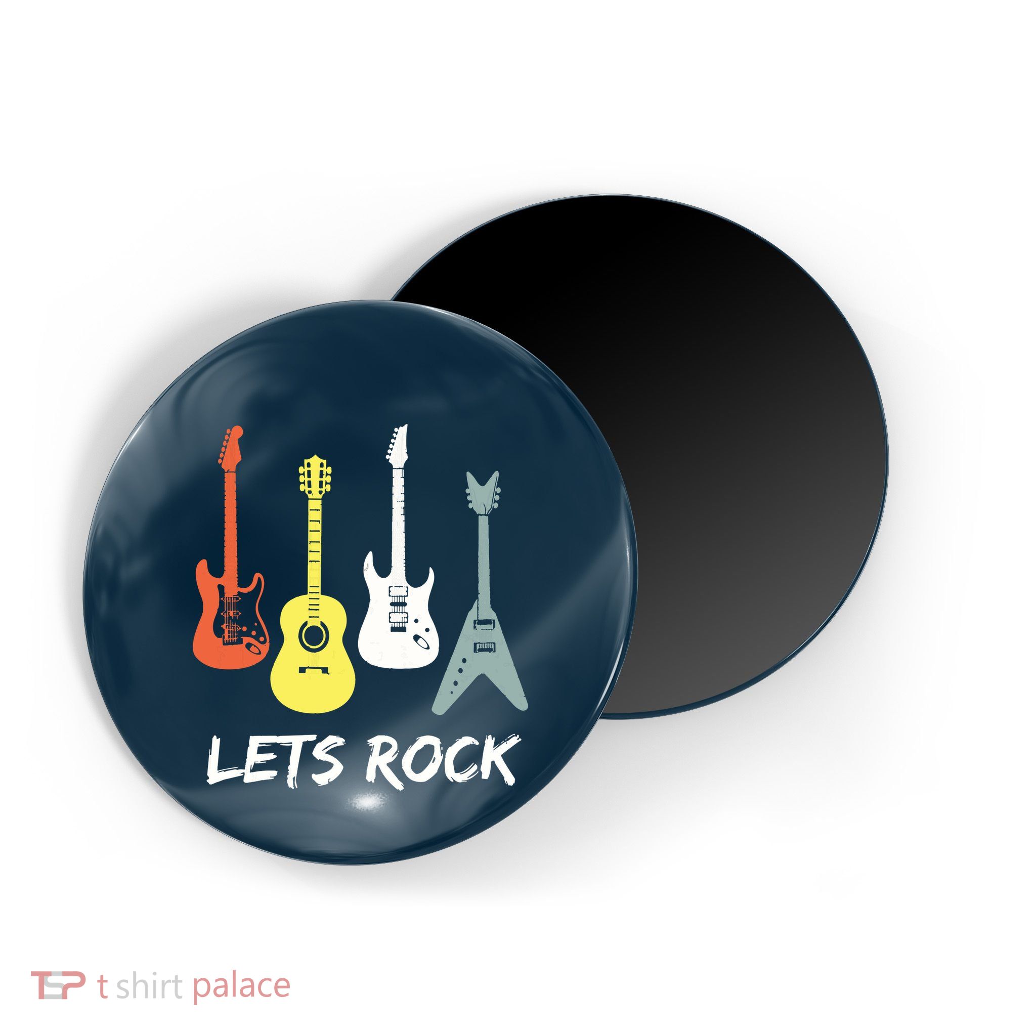 Lets Rock Rock N Roll Guitar Retro Gift Men Women Magnet