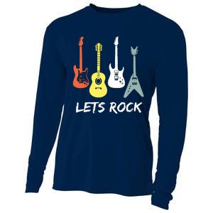 Lets Rock Rock N Roll Guitar Retro Gift Men Women Cooling Performance Long Sleeve Crew