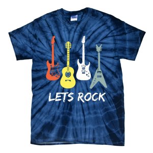 Lets Rock Rock N Roll Guitar Retro Gift Men Women Tie-Dye T-Shirt