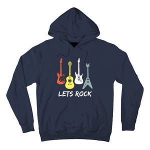 Lets Rock Rock N Roll Guitar Retro Gift Men Women Tall Hoodie