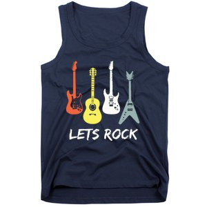 Lets Rock Rock N Roll Guitar Retro Gift Men Women Tank Top