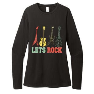 Lets Rock Rock N Roll Guitar Retro Womens CVC Long Sleeve Shirt