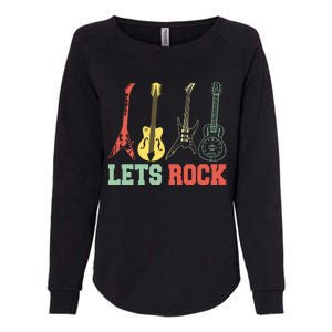 Lets Rock Rock N Roll Guitar Retro Womens California Wash Sweatshirt