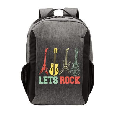 Lets Rock Rock N Roll Guitar Retro Vector Backpack