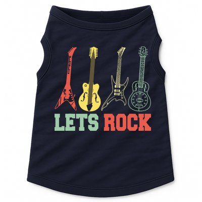 Lets Rock Rock N Roll Guitar Retro Doggie Tank