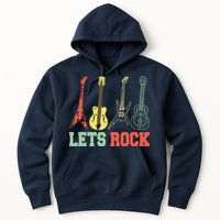 Lets Rock Rock N Roll Guitar Retro Hoodie