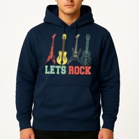 Lets Rock Rock N Roll Guitar Retro Hoodie
