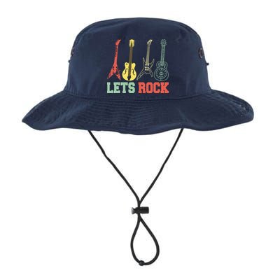 Lets Rock Rock N Roll Guitar Retro Bucket Hat