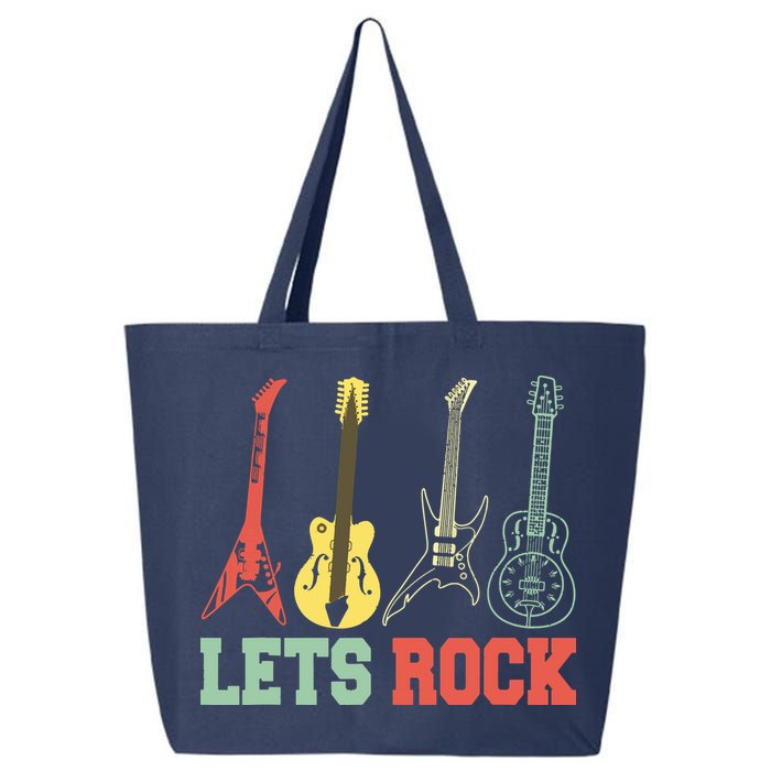 Lets Rock Rock N Roll Guitar Retro 25L Jumbo Tote