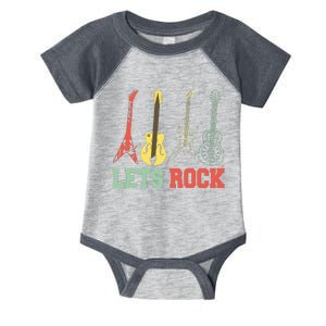 Lets Rock Rock N Roll Guitar Retro Infant Baby Jersey Bodysuit