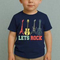 Lets Rock Rock N Roll Guitar Retro Toddler T-Shirt