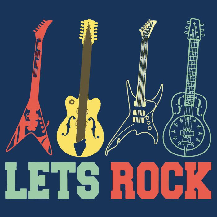 Lets Rock Rock N Roll Guitar Retro Toddler T-Shirt
