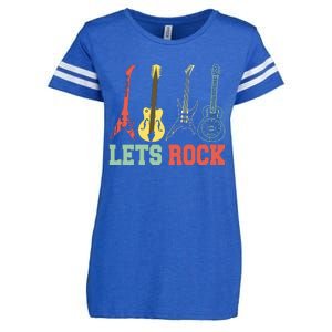 Lets Rock Rock N Roll Guitar Retro Enza Ladies Jersey Football T-Shirt