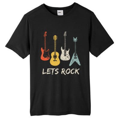 Lets Rock Rock N Roll Guitar Retro Gift Tall Fusion ChromaSoft Performance T-Shirt