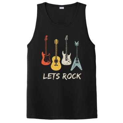 Lets Rock Rock N Roll Guitar Retro Gift PosiCharge Competitor Tank