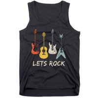 Lets Rock Rock N Roll Guitar Retro Gift Tank Top