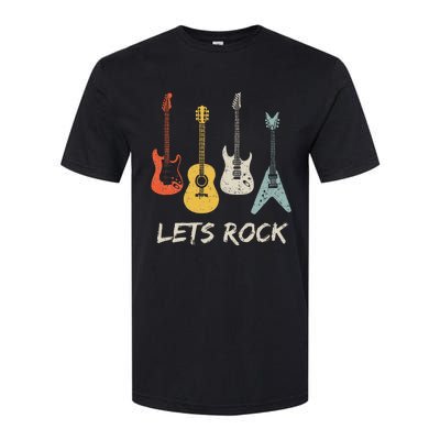 Lets Rock Rock N Roll Guitar Retro Gift Softstyle CVC T-Shirt