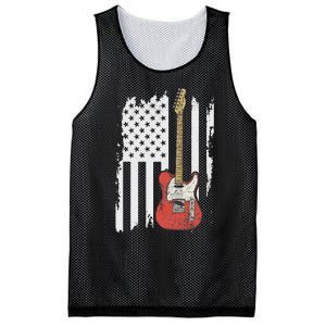 Lets Rock Rock N Roll Guitar Retro Usa Flag Music Mesh Reversible Basketball Jersey Tank