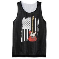 Lets Rock Rock N Roll Guitar Retro Usa Flag Music Mesh Reversible Basketball Jersey Tank