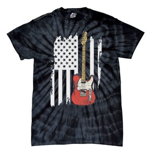 Lets Rock Rock N Roll Guitar Retro Usa Flag Music Tie-Dye T-Shirt