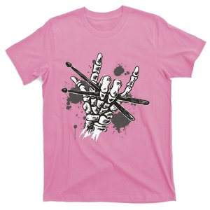 Lets Rock Rock N Roll Guitar Retro Skeleton T-Shirt