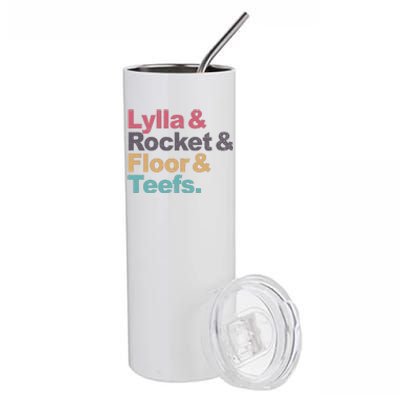 Lylla Rocket Raccoon Floor Teefs Vintage Retro Stainless Steel Tumbler