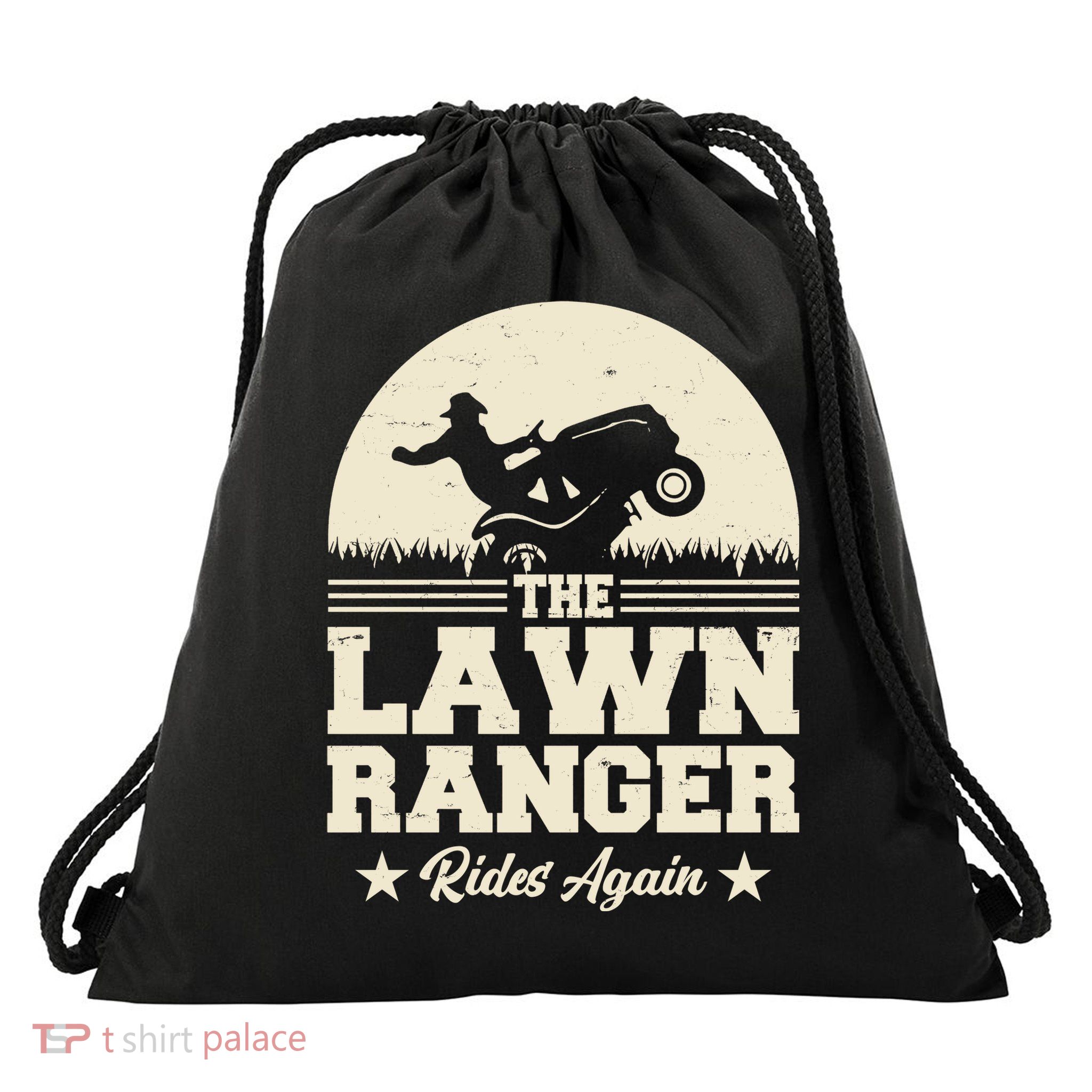 Lawn Ranger Rides Again Drawstring Bag