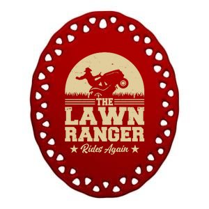 Lawn Ranger Rides Again Ceramic Oval Ornament