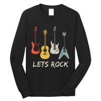 Lets Rock Rock N Roll Guitar Retro Gift Women Long Sleeve Shirt