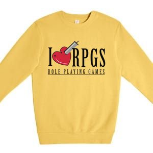 Love Rpg Role Playing Gamer Premium Crewneck Sweatshirt